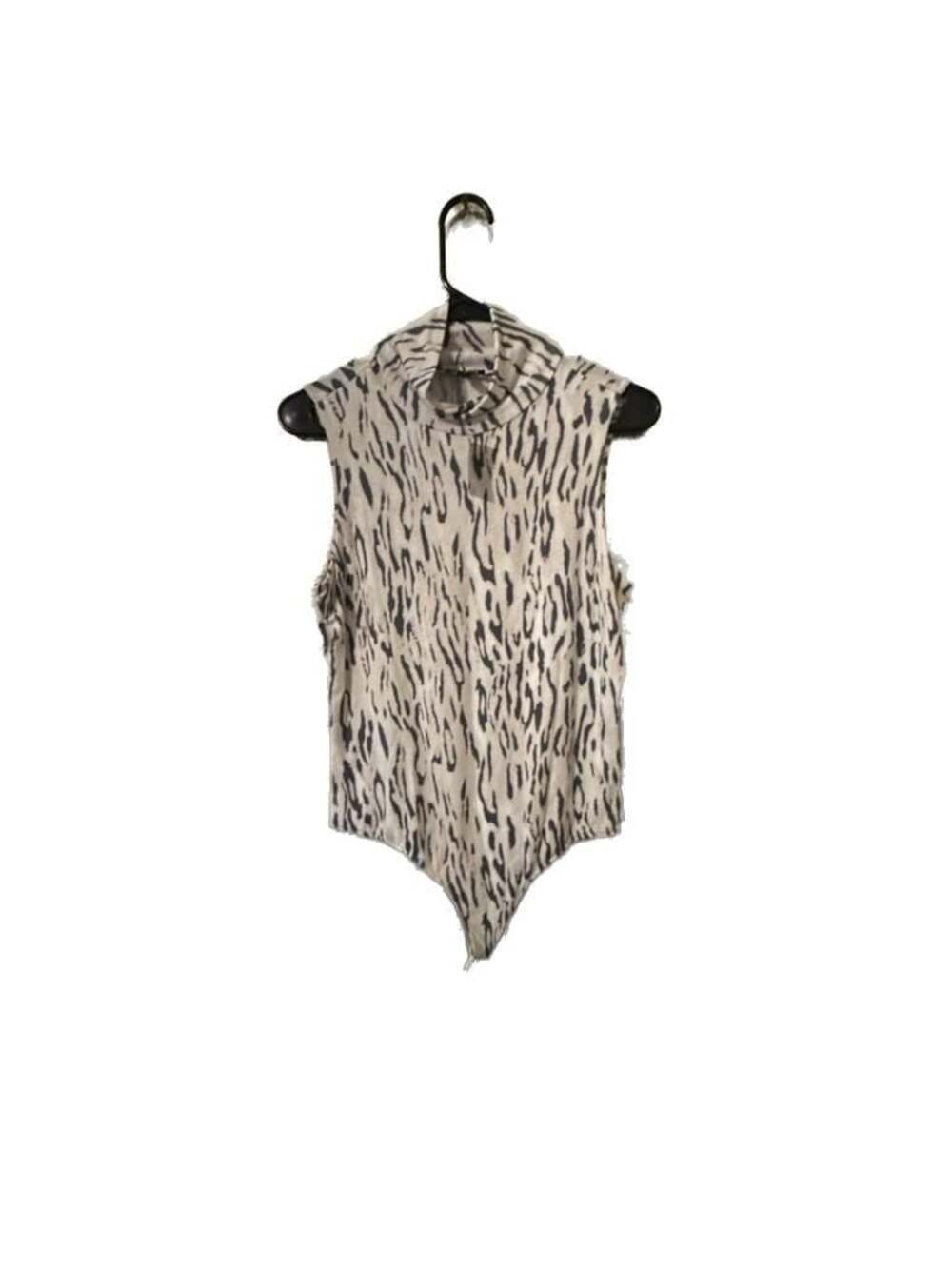Express Sleeveless Mock Neck Bodysuit Animal Print Size L